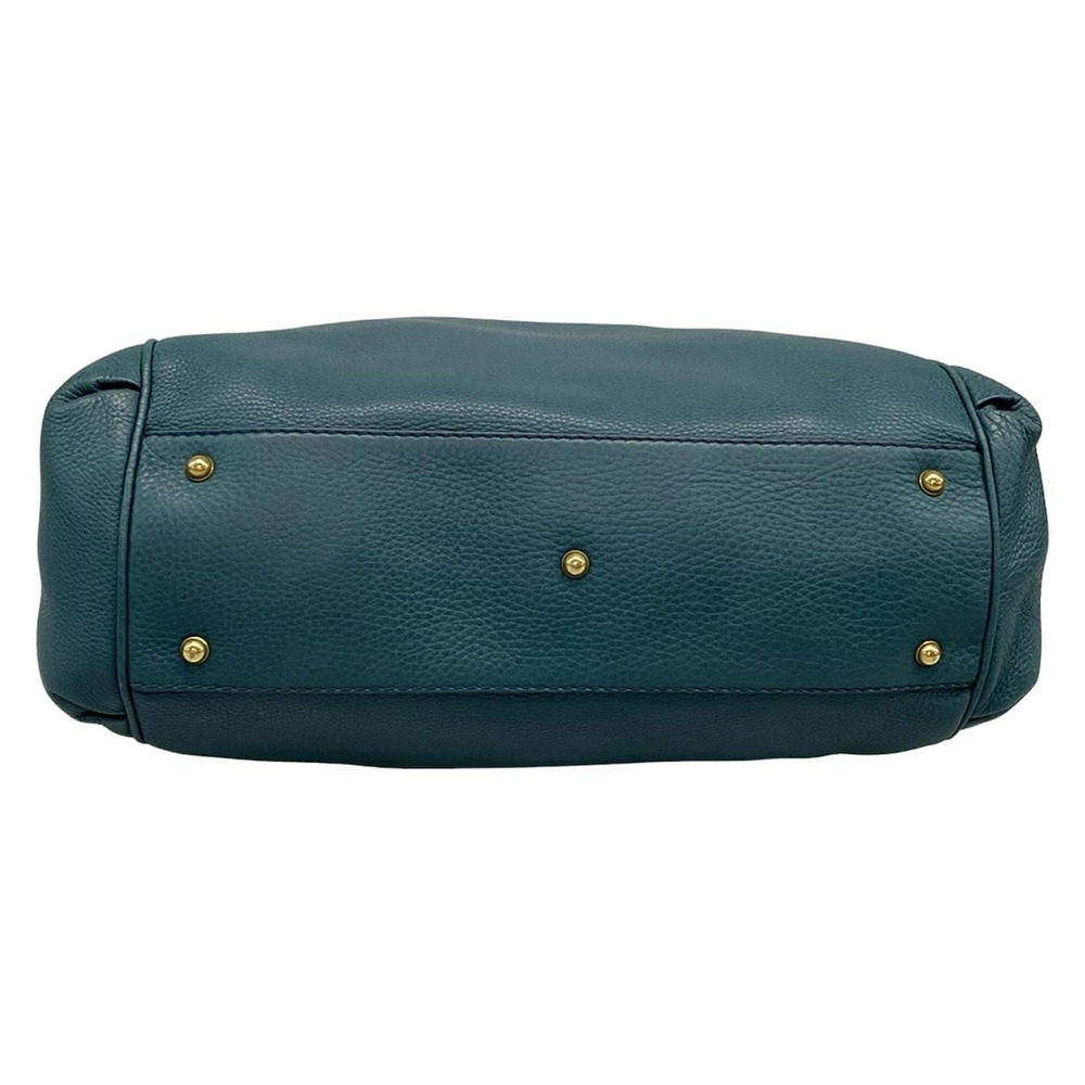 GUCCI handbag blue green leather - Picture 5 of 7